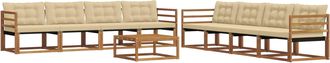 vidaXL Conjunto De Sof&aacute;s De Exterior 9 Uds. Natural Y Beige Vidaxl