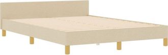 vidaXL Estructura De Cama Tela Crema 160x200 Cm Vidaxl