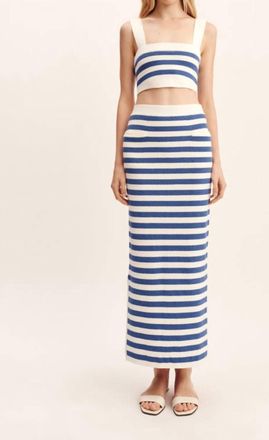 Poss&eacute; Ari Maxi Skirt In Blue Stripe