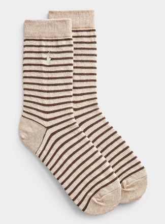 Polo Ralph Lauren Womens Pinstriped waffle socks