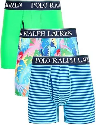 Polo Ralph Lauren 4D Flex Cooling Microfiber Boxer Briefs Mens Underwear Hammond Blue Stripe/Clashort Sleeveic Kelly/Palm Cove Floral : XL