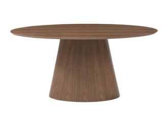 Vente-Unique 6 - Seater Dining Table With Walnut Veneer - Dark Natural - ANTELADA
