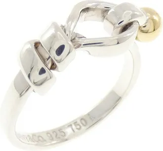 Tiffany & Co. Silver Yellow Gold Yellow Gold (18K) Silver 925 Band Ring (Pre-Owned)
