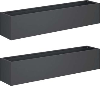 vidaXL Macetero De Jard&iacute;n 2 Uds. Gris Antracita 80 X 20 X 20 Cm Vidaxl