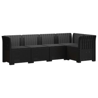 vidaXL Divano Da Giardino 5 Posti Con Cuscini Stile Rattan Pp Vidaxl