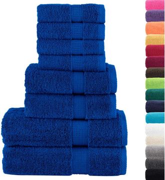 vidaXL Juego De Toallas Premium Solund 8 Unidades Azul 600 Gsm Vidaxl