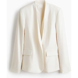 H&M Oversized Blazer in Cream at Nordstrom, Size X-Small