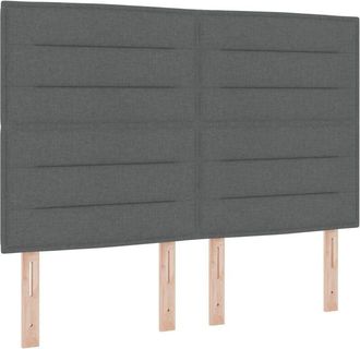 vidaXL Vidaxl Cabecero Con Cabecera Gris Oscuro 140 Cm Tela