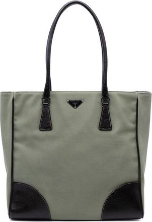Prada Pre-owned Prada Cinghiale Trimmed Canvas Canapa Tote Ladies VIGM7ZJ8JLIEYYV1