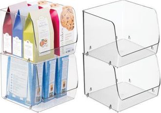 iDesign Stackable Open-Front Storage Bin - Set of 4 - Clear - Made in USA at Nordstrom