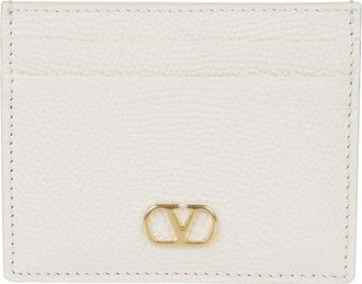 Valentino Garavani VLogo Signature Kaarthouder - Dames - Portefeuilles - Beige - ONE Size - Leer - Accessoires