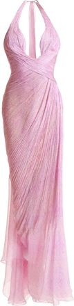Maria Lucia Hohan Milagros maxi-jurk met halternek - Roze