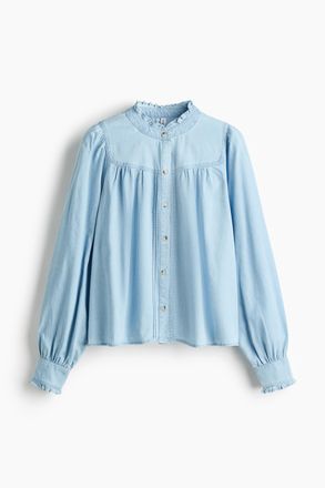 H&M Denimbluse mit Volants - Blue