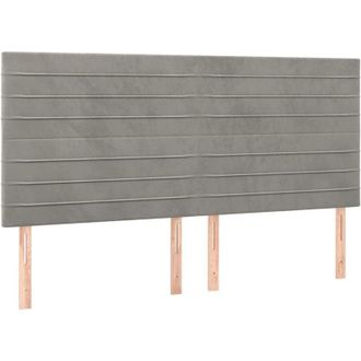 vidaXL Cabeceros 4 Unidades De Terciopelo Gris Claro 80x5x78/88 Cm Vidaxl