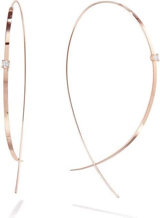 Lana Jewelry Jewelry Flat Upside Down Diamond Hoop Earrings in D0.06 14K Rg at Nordstrom