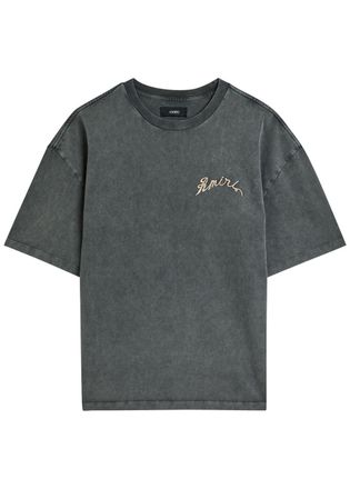 Amiri Dragon Embroidered Cotton T-shirt - Black - XL