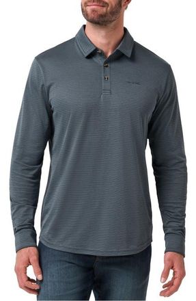 Travis Mathew The Zinna 2.0 Long Sleeve Polo in Mood Indigo/Vintage Indigo at Nordstrom, Size Xx-Large