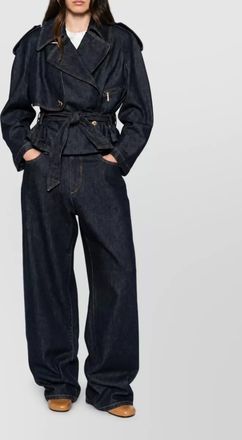 Emporio Armani denim belted peplum jacket
