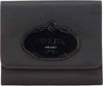 Prada Black Nylon Leather Wallet (Tri-Fold) (Pre-Owned)