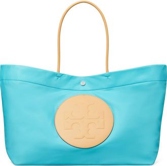 Tory Burch Ella Twist Reversible Tote in Soft Turquoise at Nordstrom