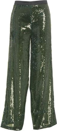 Jucca Sequined Wide-Leg Palazzo Pants With Elastic Waistband
