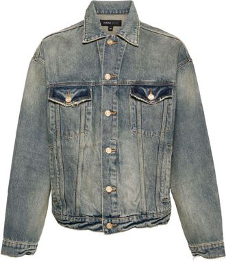 Purple P027 Oversized denim jacket - men - Calf Leather/Cotton - M - Blue