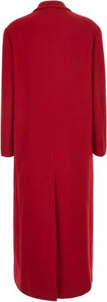 Pinko Womens Coat Double-Breasted Wool Red