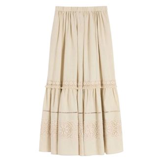 Max Mara Midi Skirts, female, Beige, Size: 3XS Midi Skirt
