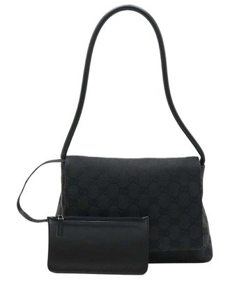 Gucci Black Gg Canvas Shoulder Bag (Authentic Pre-Loved)