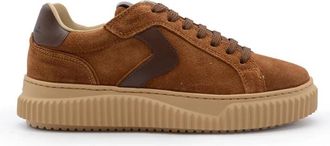 Voile Blanche Bruine Su&egrave;de Leren Sneakers Vintage Stijl - Dames - Sneakers - Bruin - 41 EU - Su&egrave;de - Schoenen