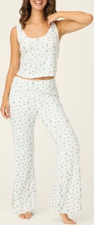 PJ Salvage More Amour Floral Ditsy Pointelle Pajamas in Ivory at Nordstrom, Size X-Large
