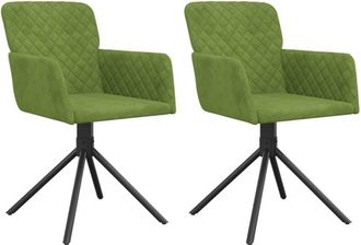 vidaXL Sillas De Comedor Giratorias 2 Unidades Terciopelo Verde Claro Vidaxl