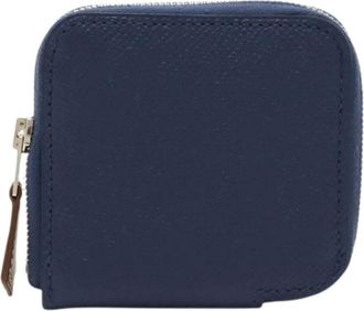 Herm&egrave;s Pre-owned Bags, female, Blue, Size: ONE SIZE Pre-owned Azap Silkin Compact Mini Coin Case