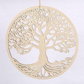 OEM Decorazione Murale In Legno Intagliato A Forma Di Albero Della Vita Per Interni - Elegante Scultura Da Parete Di 30 Cm Per Soggiorno, Camera Da Letto 