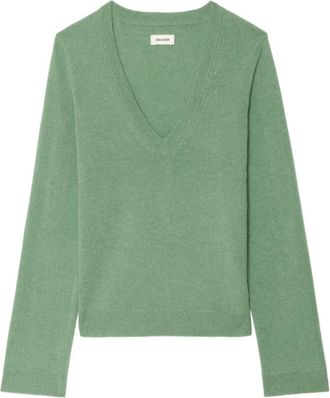Zadig&Voltaire Trui met V-hals en patch - Groen