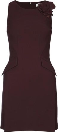 Elisabetta Franchi Short Dresses, female, Brown, XS, Balloon Sleeve Dress