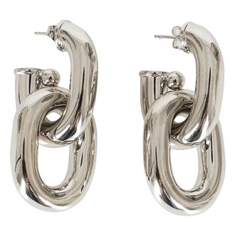 Paco Rabanne Dubbele Link Zilveren Oorbellen - Dames - Oorbellen - Grijs - ONE Size - Accessoires