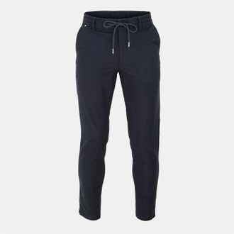 HUGO BOSS Mens Kane Solid Patterned Straight Trousers in Blue - Size 36W/32L