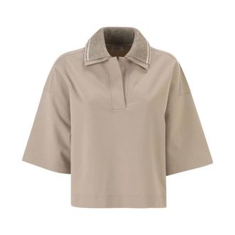 Brunello Cucinelli Polo Interlock Couture - - Tops - Donna - Beige - M