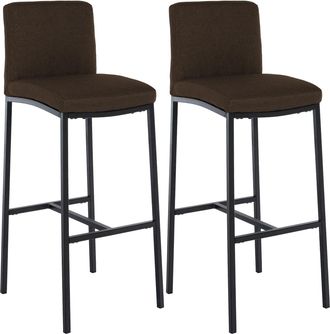 Clp Set 2 Sgabelli Freeport Marrone Tessuto