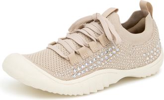 JBU by Jambu JBU Womens Brittney Casual Lace-Up Comfort Sneaker, Light Taupe/Jewel, 4.5 UK