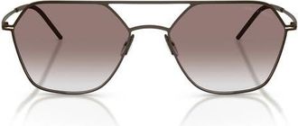Armani 54mm Square Sunglasses in Matte Brown /Brown Gradient at Nordstrom