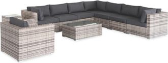 Sweeek Sofa de jardin, conjunto sofa de exterior, varios grises, 10 plazas