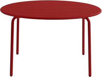 VENTE-UNIQUE.COM Mesa jard&iacute;n acero rojo