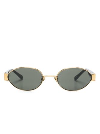 Linda Farrow Sadie oval-frame sunglasses - Gold