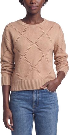Neiman Marcus Argyle Pointelle Knit Wool Sweater