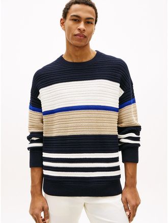 Tommy Hilfiger Mens Colorblock Sweater - Navy - XXL