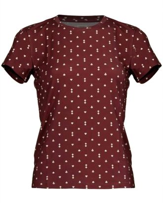 L'agence Womens Ressi Playing Card Crew Shirt In Black Cherry