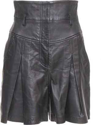 Alberta Ferretti Giacca Black Leather Culottes
