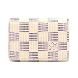 Louis Vuitton Pre-owned Wallets, female, Beige, Size: ONE SIZE Pre-owned Envelope Cartes de Visite Damier Azur Card Case